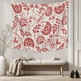 thumbnail image 5 of Red Spring Floral Large Tapestry for Bedroom Wall Hanging Tapestry, Summer Botanical Farmhouse Ceiling Backdrop Tapestries Poster Blanket Wall Decor for Teens Room Living Room Dorm 85" x 90", 5 of 8