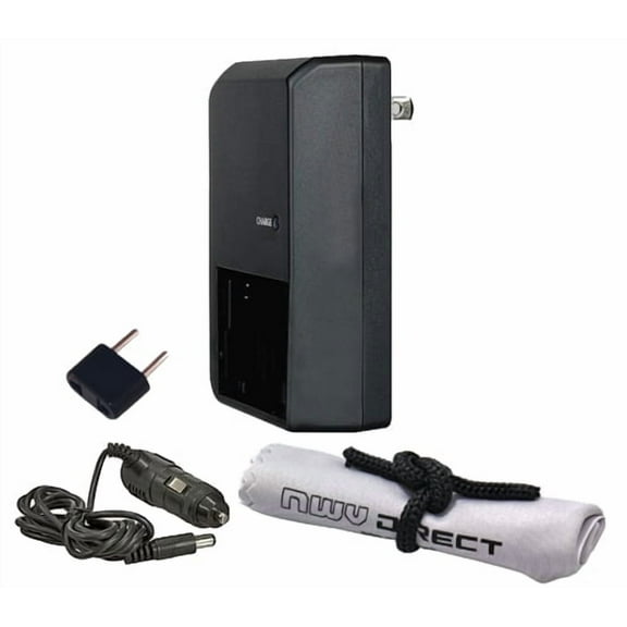 AC & DC 'Intelligent' Charger For Canon LP-E6 Battery (Alternative For Canon CBC-E6)   Cleaning Cloth For LCD