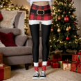 thumbnail image 3 of Christmas Leggings for Women Elastic High Waist Slim Fit Funny Santa Claus Print Tights Pants Workout Yoga Pants, 3 of 9