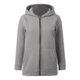 thumbnail image 3 of WhouRiu Little Boys' Hooded Sweatshirt Zipper Long Sleeve Solid Back with Bag Fashion Hooded Sweatshirt Gray,Sizes 4-5, 3 of 3