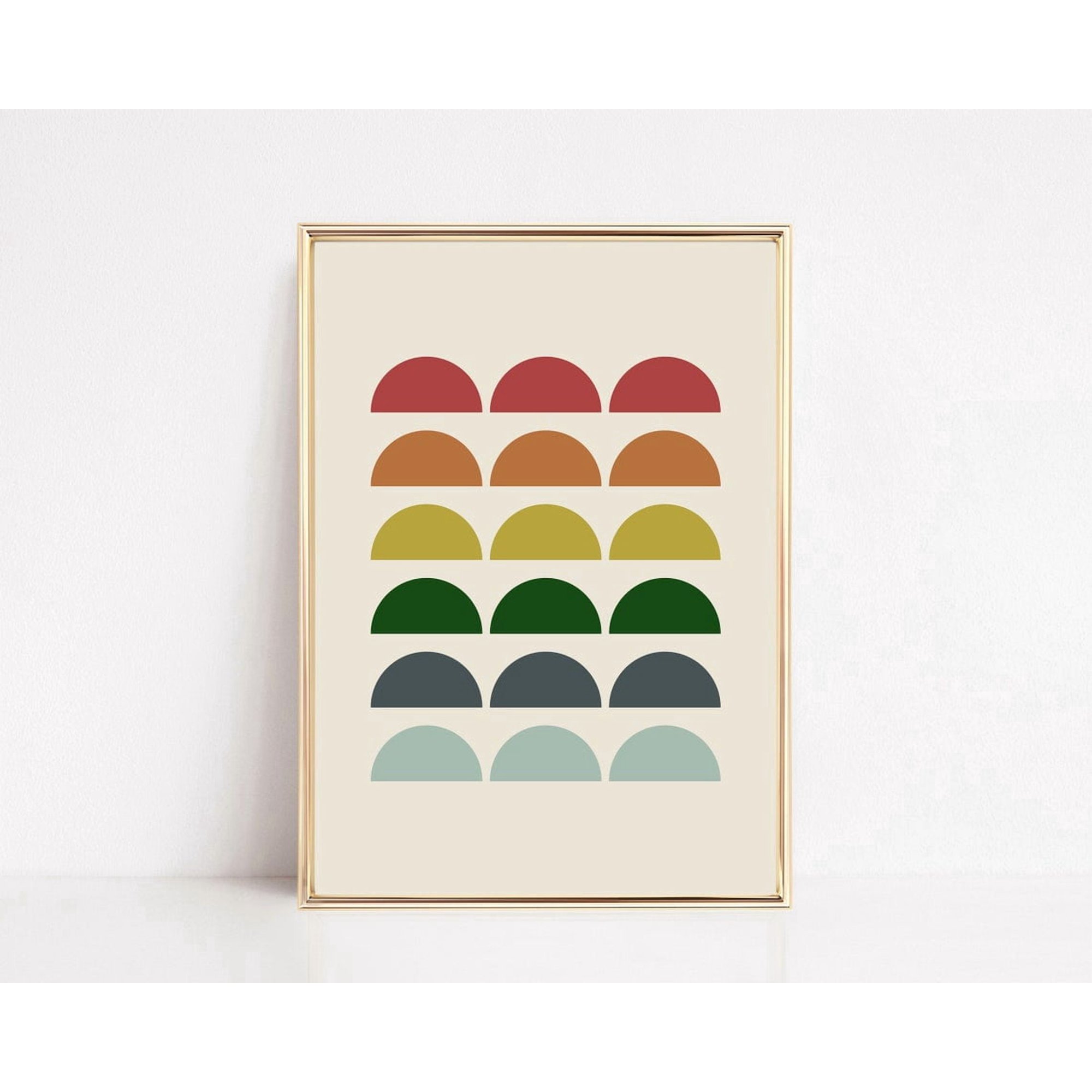 Colorful Mid Century Wall Art Print Retro Modern Home Decor Unframed Paper Print