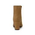 thumbnail image 4 of BLISSFUL STEP Valentine's Women's Boot Dress Side Zip Block Heel Ankle Boots Brown 8, 4 of 8