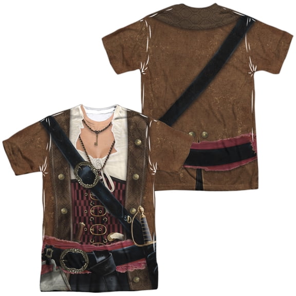 Pirate Lass (Front - Back Print) - Short Sleeve Shirt - XX-Large