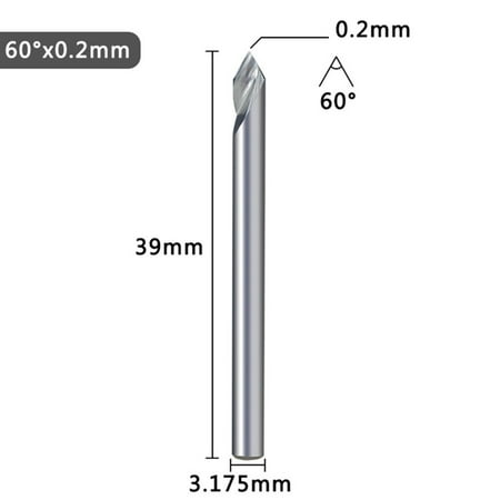 

3.175mm V Shape Tip End Milling Cutter 20-60 Degree Tip Carbide 3D Engraving Bit