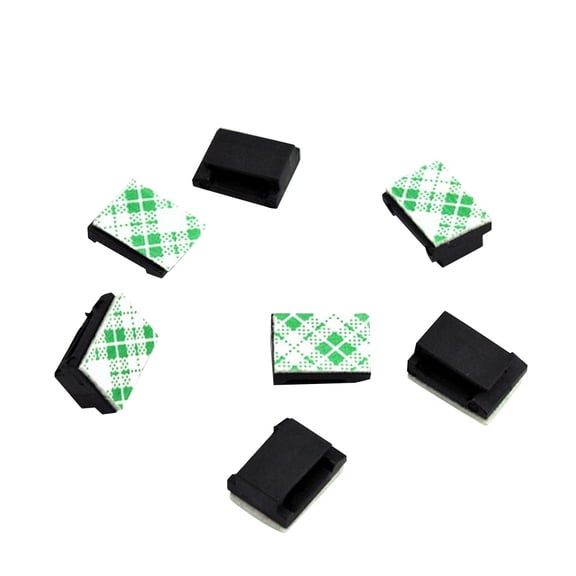 ETEREAUTY 40Pcs Car Cable Clips Self Adhesive Wire Holder PVC Black for Neat Cable Management