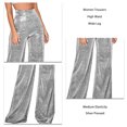 thumbnail image 3 of Pantalones casuales de mujer con lentejuelas brillantes, pierna ancha, cintura alta, pantalones largos rectos para todas las estaciones, 3 of 7