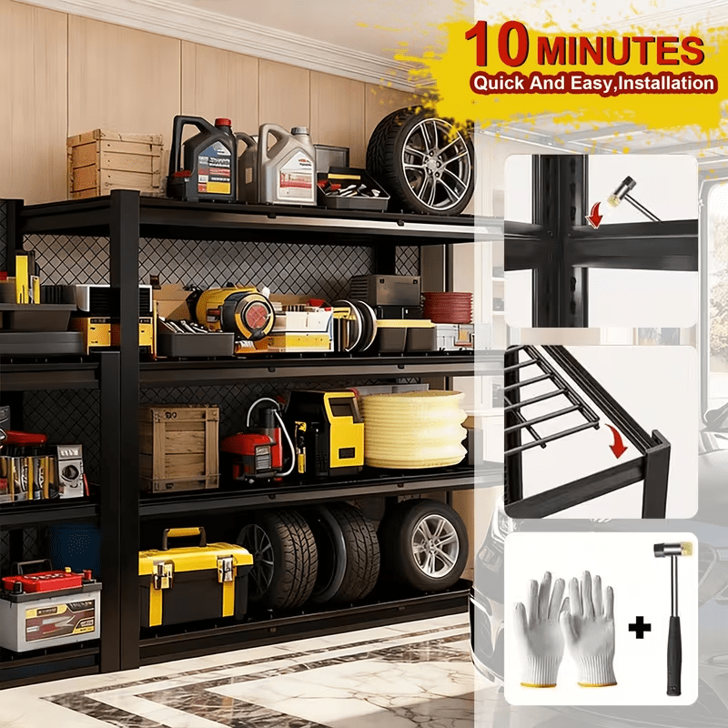 AISWORD 4-Tier Heavy Duty Garage Storage Shelves,2240 LBS Capacity Adjustable Metal Shelving Unit,Utility Rack for Warehouse,Pantry & Closet,40"W x 20"D x 60"H