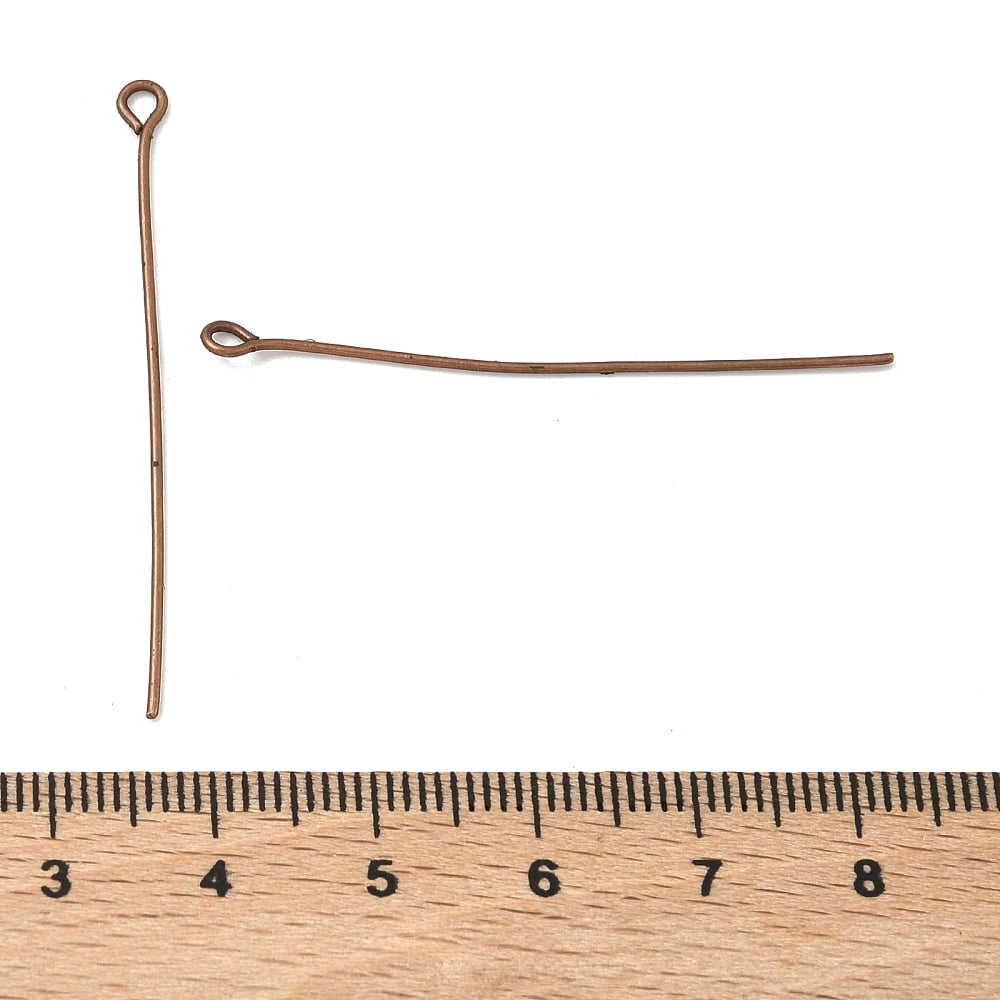 Iron Eye Pin Cadmium Free & Nickel Free & Lead Free Red Copper 45x0.7mm Hole: 2mm about 6000pcs/1000g