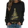 thumbnail image 2 of HOMBOM Merry Sweatshirts for Women Essentials Christmas Crewneck Gold Fashion Fleece Tree Adults Sweatshirt, 2 of 5
