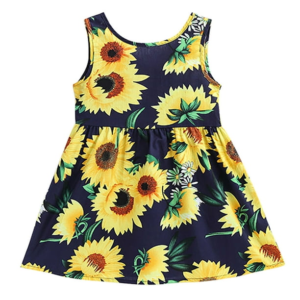 Little Hand Little Hand Toddler Girls Floral Sleeveless Dress Summer Clothes for Kid Size 6t