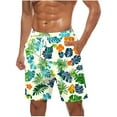 thumbnail image 2 of Miqool Mens Swim Trunks Holiday Hawaiian Floral Beach Shorts Quick Dry Board Shorts Bathing Suit with Pockets, 2 of 5