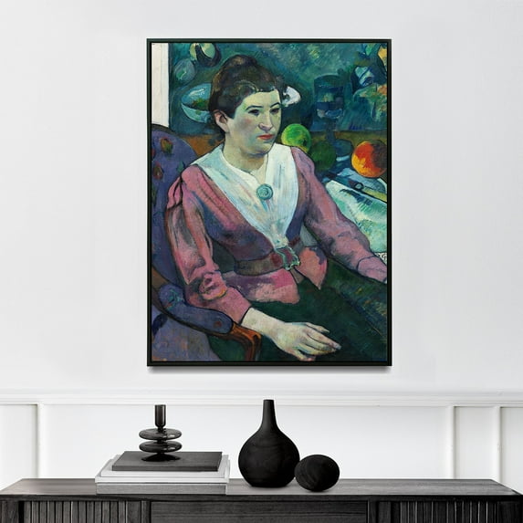 Woman in front of a Still Life by Cézanne - 1890 | Paul Gauguin | Premium Fine Art Print | 19th Century French | Symbolism, Post-Impressionism | Portrait | Architecture