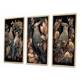 thumbnail image 3 of Designart "Faded Retro Tones Cardinal Bird II" Animals Bird Framed Wall Art Set Of 3 - Red Bird Frame Canvas Set For Living Room Decor, 3 of 6