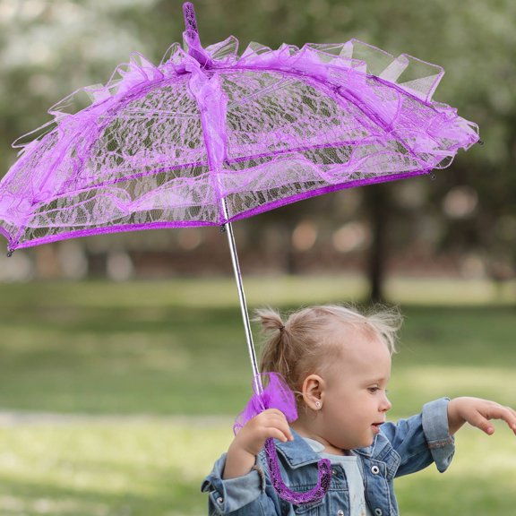 GOOHOCHY Lace Parasol Umbrella for Wedding Day, Tea Party, and Photos, Decorative Umbrella for Girls