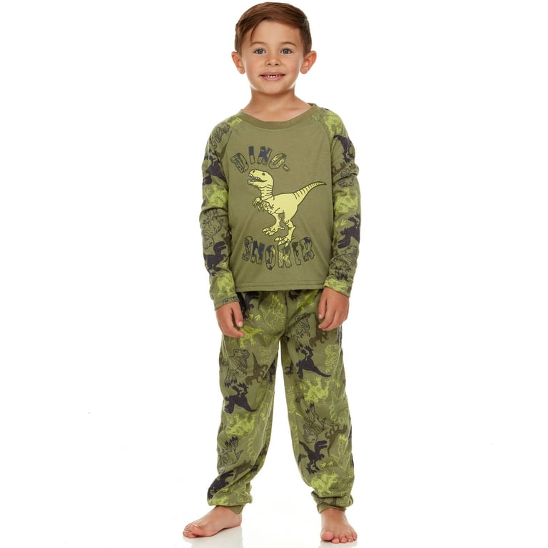 Boys Toddler 3 Piece Pajama Set Long Sleeve Top Pajama and Bonus Robe Kids Pajama Shirt with Bathrobe Lightweight Sizes 2 12Yrs Dinosaur Walmart