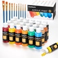 thumbnail image 1 of Set de pintura acrílica AnyMark, 24 colores, botellas de 60 ml, 10 pinceles, 1 of 7