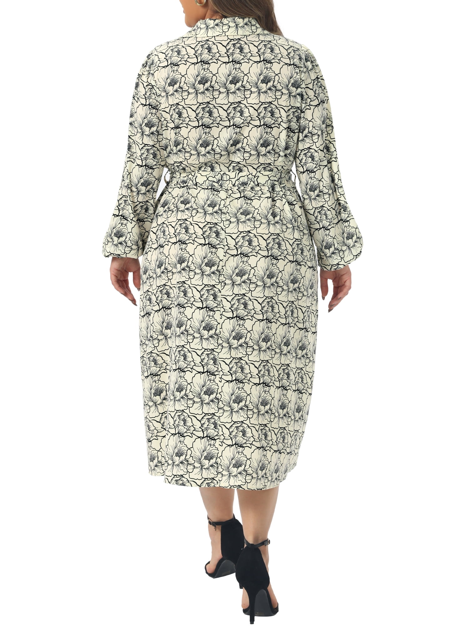 DARING DIVA Women's Plus Womens Polo Long Sleeve Midi Dress Casual Work 3X Beige