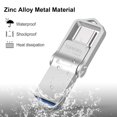 thumbnail image 3 of Unidad flash USB TOPESEL 128 GB USB C Dual USB 3.0 a prueba de agua, 3 of 8