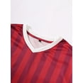 thumbnail image 4 of Whichone Men's V-Neck Striped Short Sleeve T-Shirt - 100% Cotton Classic Red & White Stripes, Soft & Breathable Tee(Sizes M-XXL), 4 of 7