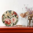 thumbnail image 2 of Yggo 10" Quartz Rustic Flower Indoor Wall Clock, Silent Mechanism, 2 of 7