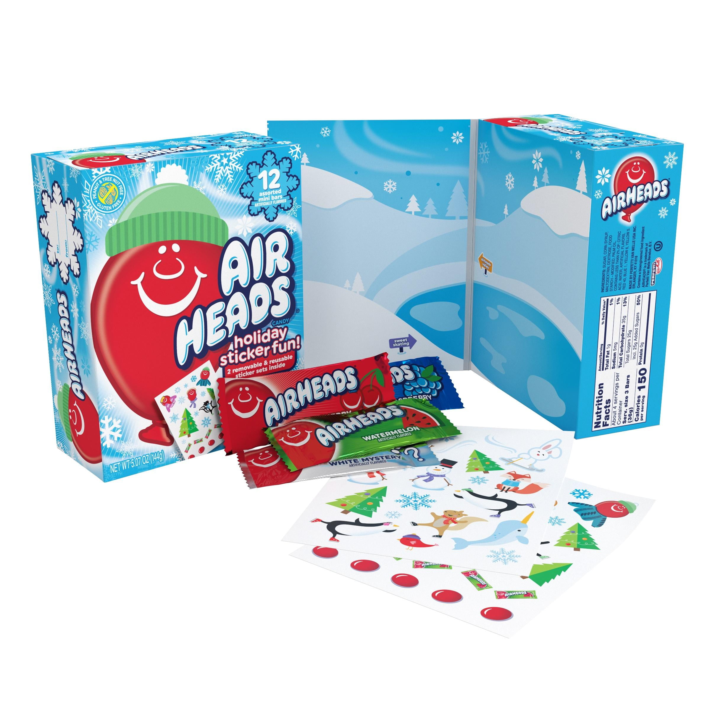 (2 pack) Airheads Assorted Chewy Mini Bars, Holiday Sticker Book, Nut Free, 12ct, 5.07 oz