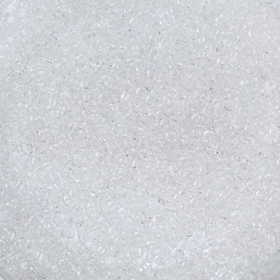 John Bead Czech Glass Seed Beads - Crystal, 10/0, 22 g vial