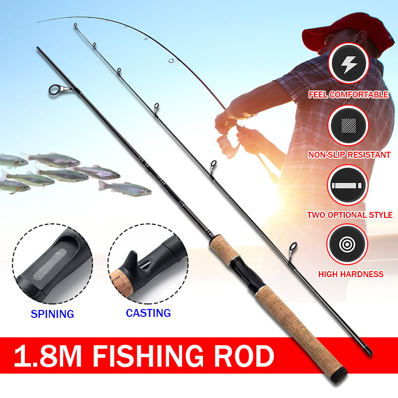 Fishing Spinning Rod Carbon Bait Casting Lure Ultra Light Soft Hardness Pole New 