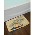 thumbnail image 2 of Woman Bath Mat, Girl with Long Flowing Hair Design Image, Plush Bathroom Decor Mat with Non Slip Backing, 29.5" X 17.5", Dark Night Blue Peach, by Ambesonne, 2 of 2