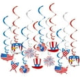 thumbnail image 2 of 12-Piece PVC Helical Garland, Red White Blue Patriotic Swag, 4th of July Independence Day Party Decor, Outdoor Indoor Hanging Streamers, 2 of 8