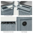thumbnail image 6 of DEALTOPS Outdoor Kitchen Island Storage Cart with Raised Shelf and Stainless Steel Top, Grill Prep Cart BBQ Station, Gray Blue, 6 of 10