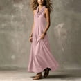 thumbnail image 5 of Womens Casual Solid Color Sleeveless Irregular Neckline Dress, 5 of 6
