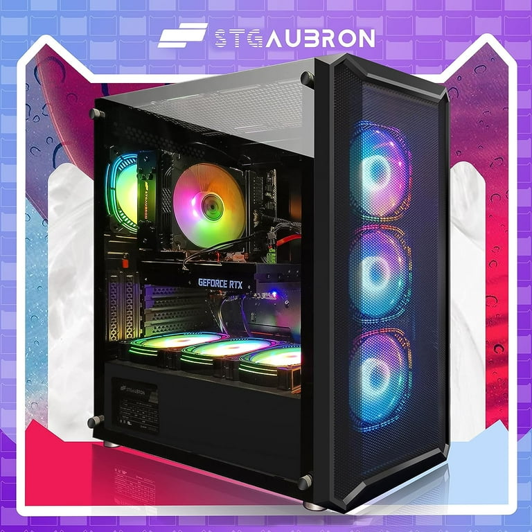 STGAubron Gaming Desktop PC, Intel Core i9-11900KF, RTX 3070 8G, 32G DDR4, 2T SSD, WiFi, BT 5.0, RGB BT Sound Bar&Gaming Mic, Win 11 Home STGAubron Gaming Desktop PC, Intel Core i9-11900KF, RTX 3070 8G, 32G DDR4, 2T SSD, WiFi, BT 5.0, RGB BT Sound Bar&Gaming Mic, Win 11 Home