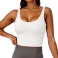 thumbnail image 2 of Trendy Queen Women's Tank Tops Double Lined Crop Sleeveless Going Out Camisole Women's Soft Stretch Tank Tops with Double Lined Construction White XXL, 2 of 7