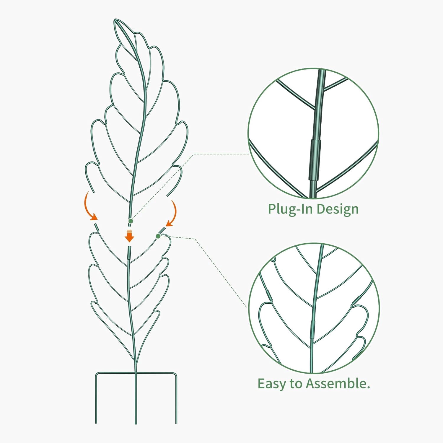 ABORON 3 Pack Leaf Metal Garden Trellis for Climbing Plants Outdoor, Metal Plant Trellis for Flowers Tomato Cucumber Rose Vegetable Support Garden Decoration