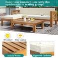thumbnail image 3 of 5-Piece Patio Furniture Set, Outdoor Sectional Sofa with Cushions, Wood Patio Sectional Furniture Set, Beige, 3 of 7