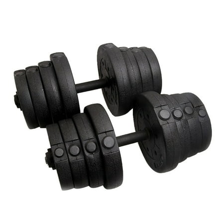 22PCS PE Material Weight Dumbbell Set Adjustable Cap Gym Barbell Plates for Body