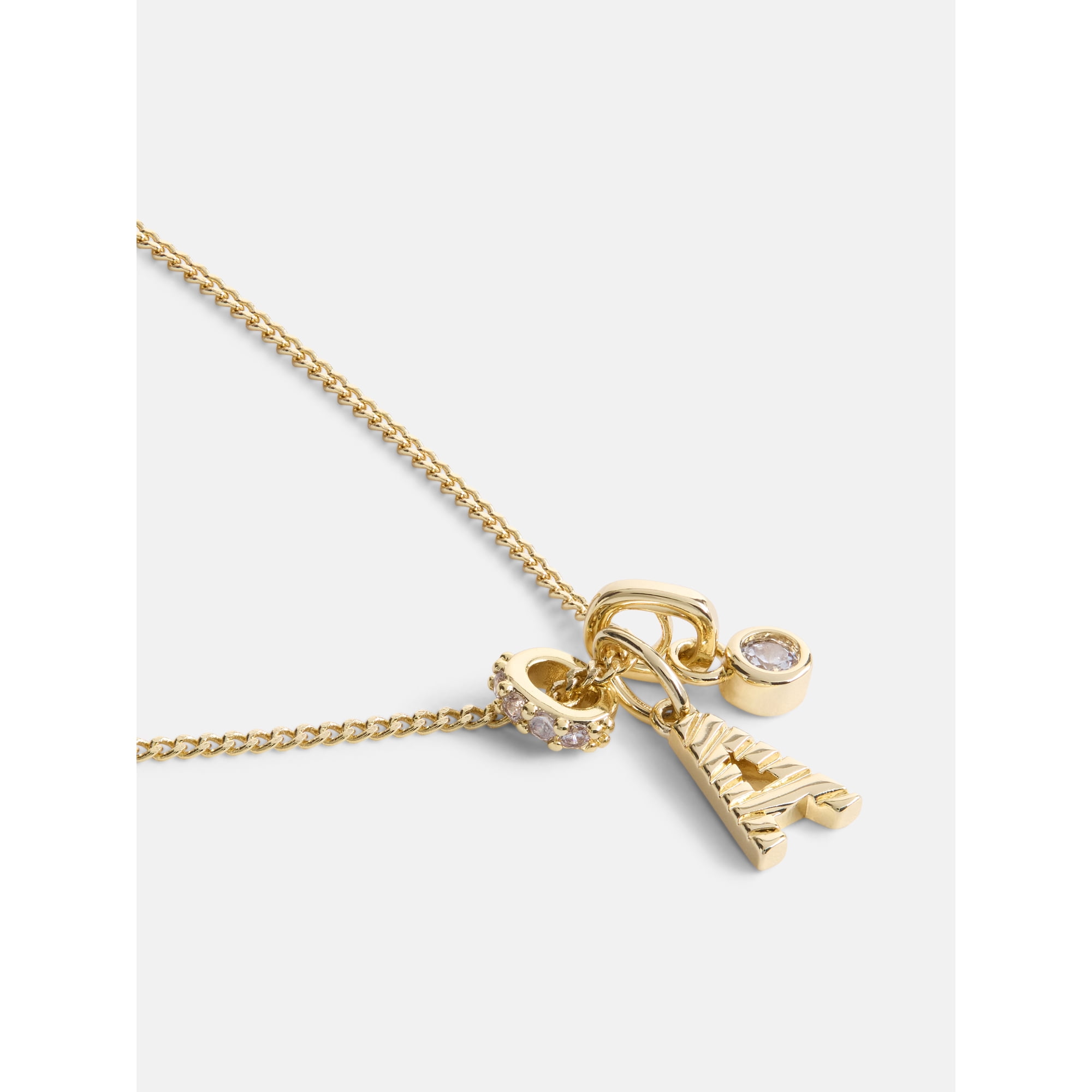 Free Assembly Women's Demi Fine 14K Gold Plated Cubic Zirconia "A" Initial Necklace, 16" + 2" Extender