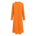 thumbnail image 5 of zaveiop Women's Long Sleeve V-Neck Loose Plain Maxi Dresses Casual Long Dresses with Pockets (Orange, XL), 5 of 9