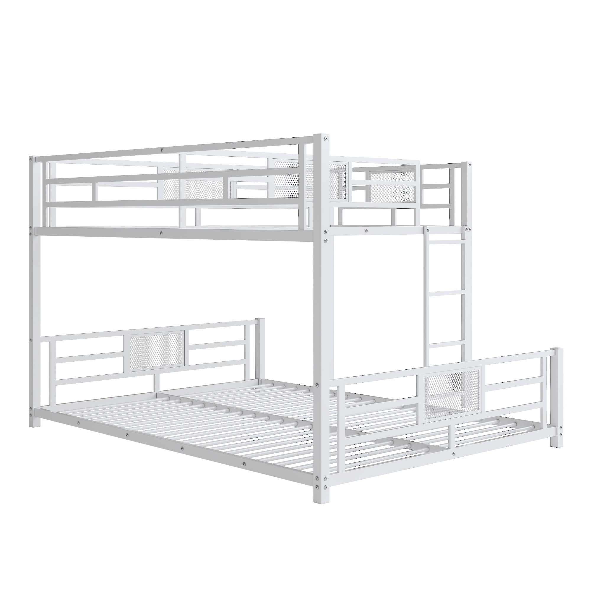 Euroco Metal Twin over Full Bunk Bed for Kids Teens, White