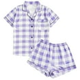 thumbnail image 6 of Womens Pajama Soft Pjs Plaid Short Sleeve Button down Sleepwear Nightwear Womens Lounge Wear 2 Piece Set Vacation Outfits XL, 6 of 6