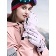 thumbnail image 2 of Guantes de esquí de invierno para mujer: a prueba de viento, impermeables, pantalla táctil, antideslizantes, cierre de gancho y bucle ajustable, adecuados para esquiar, andar en bicicleta, camina, 2 of 5