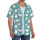 thumbnail image 2 of Balery Cartoon Funny Goose Camisa Casual de Manga Corta con Botones para Hombre, Texturizada, Estilo Cubano, para Playa, Verano-X-Large, 2 of 5