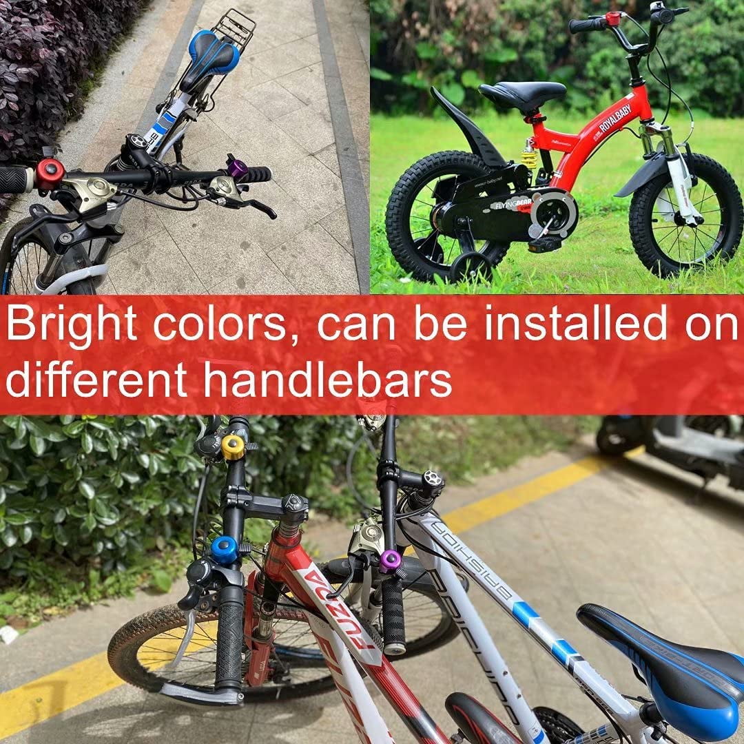 Bike Bell Aluminum Bicycle Bell Ring for Handlebars Adults Kids Girls Boys Loud Crisp Clear Sound Bike Bell for Road Bike Mountain Bike City Bike Sports Bike Cruiser Bike Bike 2PCS Purple Red