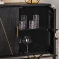 thumbnail image 2 of Crestview Collection 2-Door Wood Buffet & Sideboard Accent Cabinet in Black/Gold, 2 of 6