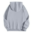 thumbnail image 5 of Women's Canada Maple Leaf Print Hooded Sweatshirt, Fashion Casual Oversized Pullover with Drawstring Hood and Front Zipper, Lightweight Breathable Streetwear Jacket for Fall Winter Seasons Grey L, 5 of 5
