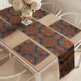 thumbnail image 2 of Ambesonne Mandala Table Runner & Placemats, Tribal Style Simple Circles, Placemat 4 pcs + Runner 14"x90", Night Blue Burgundy, 2 of 2