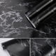 thumbnail image 2 of 1 Roll, Black Silvery Marble Crack Pattern Wallpaper, Waterproof Peel And Stick Wallpaper , Refrigerator Speaker Dryer Cabinet Oven Appliance Furniture Renovation Sticker, Room Kitchen Background Wal, 2 of 4