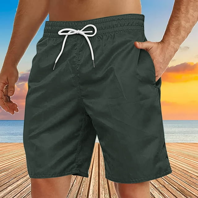 pstuiky Pantalones cortos para hombre, Pantalones cortos de playa informales con cordón y estampado del Día de la Independencia para hombre con bolsillo Pantalones cortos cargo