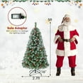 thumbnail image 3 of Costway 5 FT Artificial Christmas Tree Hinged w/ 200 Warm LED Lights & 126 Red Berries, 3 of 10