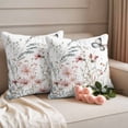 thumbnail image 2 of Spring Flower Pillow Covers 2 Pack Vintage Floral Leaves Butterfly Botanical Plant Pillowcase Waterproof Outdoor Throw Pillow Cover for Patio Garden Square Cushion 26”x26”, 2 of 9